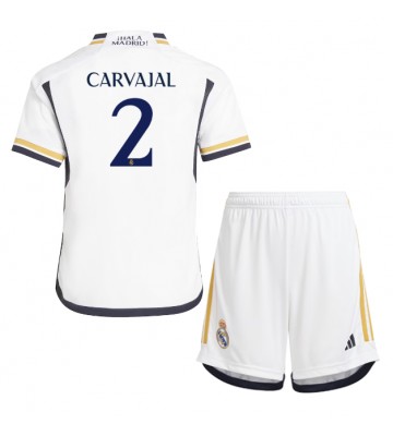 Real Madrid Daniel Carvajal #2 Koszulka Podstawowych Dziecięca 2023-24 Krótki Rękaw (+ Krótkie spodenki)